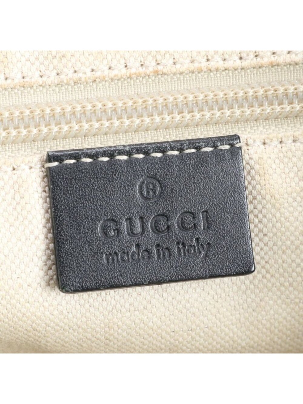 Gucci GG Nylon Leather Tote Shoulder Hand Black - Picture 8 of 9